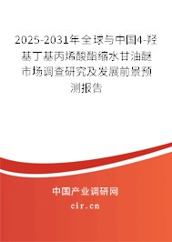 2025-2031年全球與中國(guó)4-羥基丁基丙烯酸酯縮水甘油醚市場(chǎng)調(diào)查研究及發(fā)展前景預(yù)測(cè)報(bào)告