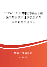 2025-2031年中國對甲基苯磺酰甲基異腈行業(yè)研究分析與前景趨勢預(yù)測報告