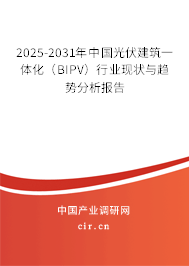 2025-2031年中國光伏建筑一體化（BIPV）行業(yè)現(xiàn)狀與趨勢分析報告