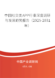 中國社交類APP行業(yè)深度調研與發(fā)展趨勢報告（2025-2031年）