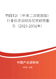 中國TDI（甲苯二異氰酸酯）行業(yè)現(xiàn)狀調(diào)研及前景趨勢報(bào)告（2025-2031年）