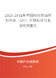2025-2031年中國(guó)電控燃油噴射系統(tǒng)(EFI)市場(chǎng)現(xiàn)狀與發(fā)展前景報(bào)告 2025-2031年中國(guó)電控燃油噴射系統(tǒng)(EFI)市場(chǎng)現(xiàn)狀與發(fā)展前景報(bào)告