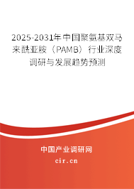 2025-2031年中國聚氨基雙馬來酰亞胺（PAMB）行業(yè)深度調研與發(fā)展趨勢預測
