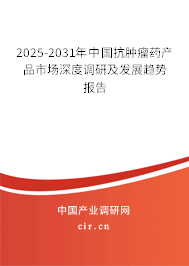 2025-2031年中國抗腫瘤藥產(chǎn)品市場深度調(diào)研及發(fā)展趨勢報告