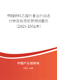 中國(guó)燃料乙醇行業(yè)運(yùn)行動(dòng)態(tài)分析及投資前景預(yù)測(cè)報(bào)告（2025-2031年）
