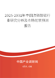 2025-2031年中國(guó)次磷酸錳行業(yè)研究分析及市場(chǎng)前景預(yù)測(cè)報(bào)告