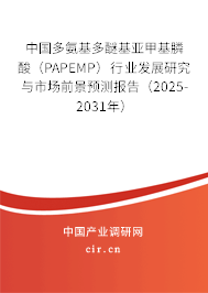 中國(guó)多氨基多醚基亞甲基膦酸（PAPEMP）行業(yè)發(fā)展研究與市場(chǎng)前景預(yù)測(cè)報(bào)告（2025-2031年）