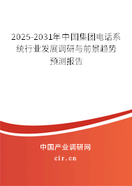 2025-2031年中國集團(tuán)電話系統(tǒng)行業(yè)發(fā)展調(diào)研與前景趨勢預(yù)測報告