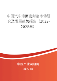 中國汽車漆面密封劑市場研究及發(fā)展趨勢報告（2022-2028年）