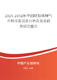 2025-2031年中國垃圾填埋氣市場深度調(diào)查分析及發(fā)展趨勢研究報告
