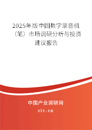 2025年版中國數(shù)字錄音機（筆）市場調研分析與投資建議報告