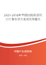 2025-2031年中國太陽能庭院燈行業(yè)現(xiàn)狀與發(fā)展前景報(bào)告