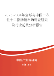 2025-2031年全球與中國一次性十二指腸鏡市場調(diào)查研究及行業(yè)前景分析報告