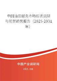 中國油田服務(wù)市場現(xiàn)狀調(diào)研與前景趨勢報告（2025-2031年）