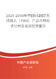 2025-2030年中國5G固定無線接入（FWA）產(chǎn)品市場現(xiàn)狀分析及發(fā)展前景報(bào)告
