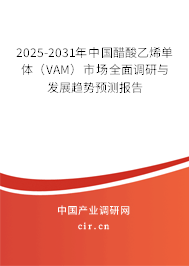 2025-2031年中國(guó)醋酸乙烯單體（VAM）市場(chǎng)全面調(diào)研與發(fā)展趨勢(shì)預(yù)測(cè)報(bào)告