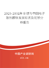 2025-2031年全球與中國電子散熱模塊發(fā)展現狀及前景分析報告 2025-2031年全球與中國電子散熱模塊發(fā)展現狀及前景分析報告