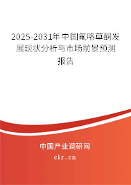 2025-2031年中國氟咯草酮發(fā)展現(xiàn)狀分析與市場前景預(yù)測報告