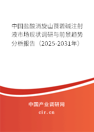 中國鹽酸消旋山莨菪堿注射液市場現(xiàn)狀調(diào)研與前景趨勢分析報告（2025-2031年）