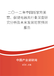 二〇一二年中國版家用美容、保健電器具行業(yè)深度研究分析及未來發(fā)展前景預(yù)測報告