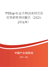 中國sip電話市場(chǎng)調(diào)查研究及前景趨勢(shì)預(yù)測(cè)報(bào)告（2025-2031年）