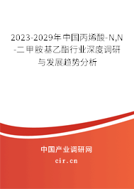 2023-2029年中國丙烯酸-N,N-二甲胺基乙酯行業(yè)深度調(diào)研與發(fā)展趨勢分析