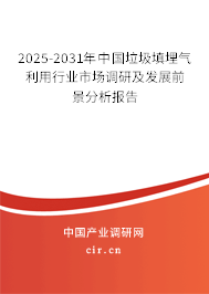 2025-2031年中國垃圾填埋氣利用行業(yè)市場調研及發(fā)展前景分析報告