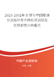 2025-2031年全球與中國暖通空調循環(huán)泵市場現(xiàn)狀調研及前景趨勢分析報告