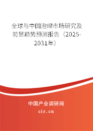 全球與中國泡綿市場研究及前景趨勢預(yù)測報(bào)告（2025-2031年）