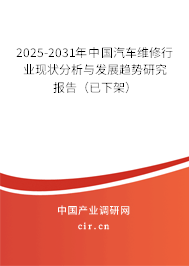 2025-2031年中國(guó)汽車維修行業(yè)現(xiàn)狀分析與發(fā)展趨勢(shì)研究報(bào)告（已下架）