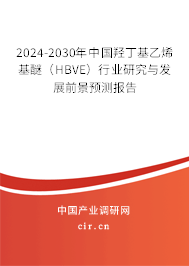 2024-2030年中國(guó)羥丁基乙烯基醚（HBVE）行業(yè)研究與發(fā)展前景預(yù)測(cè)報(bào)告