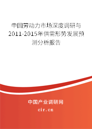 中國(guó)勞動(dòng)力市場(chǎng)深度調(diào)研與2011-2015年供需形勢(shì)發(fā)展預(yù)測(cè)分析報(bào)告 中國(guó)勞動(dòng)力市場(chǎng)深度調(diào)研與2011-2015年供需形勢(shì)發(fā)展預(yù)測(cè)分析報(bào)告