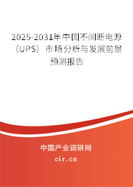 2025-2031年中國不間斷電源（UPS）市場分析與發(fā)展前景預(yù)測報告