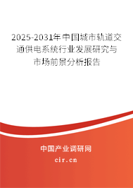 2025-2031年中國(guó)城市軌道交通供電系統(tǒng)行業(yè)發(fā)展研究與市場(chǎng)前景分析報(bào)告
