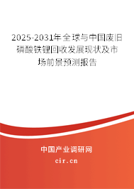2025-2031年全球與中國廢舊磷酸鐵鋰回收發(fā)展現(xiàn)狀及市場前景預(yù)測報告
