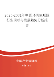 2025-2031年中國環(huán)丙氟哌酸行業(yè)現(xiàn)狀與發(fā)展趨勢分析報告 2025-2031年中國環(huán)丙氟哌酸行業(yè)現(xiàn)狀與發(fā)展趨勢分析報告