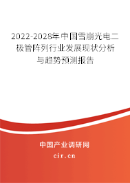 2022-2028年中國雪崩光電二極管陣列行業(yè)發(fā)展現狀分析與趨勢預測報告