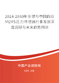 2024-2030年全球與中國自動MEMS壓力傳感器行業(yè)發(fā)展深度調(diào)研與未來趨勢預測