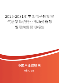 2025-2031年中國電子控制空氣懸架系統(tǒng)行業(yè)市場分析與發(fā)展前景預(yù)測報(bào)告