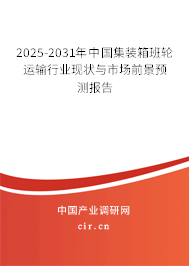 2025-2031年中國集裝箱班輪運(yùn)輸行業(yè)現(xiàn)狀與市場前景預(yù)測報告 2025-2031年中國集裝箱班輪運(yùn)輸行業(yè)現(xiàn)狀與市場前景預(yù)測報告