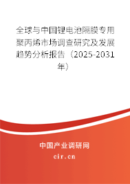 全球與中國鋰電池隔膜專用聚丙烯市場調(diào)查研究及發(fā)展趨勢分析報告（2025-2031年）