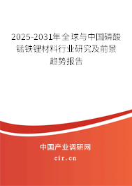 2025-2031年全球與中國(guó)磷酸錳鐵鋰材料行業(yè)研究及前景趨勢(shì)報(bào)告