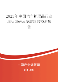 2025年中國汽車護理品行業(yè)現(xiàn)狀調(diào)研及發(fā)展趨勢預測報告
