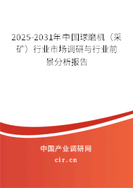 2025-2031年中國球磨機（采礦）行業(yè)市場調(diào)研與行業(yè)前景分析報告