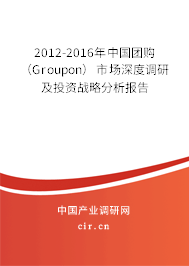 2012-2016年中國團購（Groupon）市場深度調研及投資戰(zhàn)略分析報告