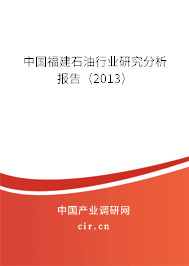 中國福建石油行業(yè)研究分析報(bào)告（2013）
