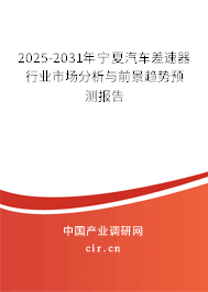 2025-2031年寧夏汽車差速器行業(yè)市場分析與前景趨勢預(yù)測報告