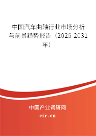 中國汽車曲軸行業(yè)市場分析與前景趨勢報(bào)告（2025-2031年）