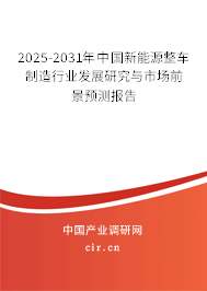 2025-2031年中國新能源整車制造行業(yè)發(fā)展研究與市場前景預(yù)測報告