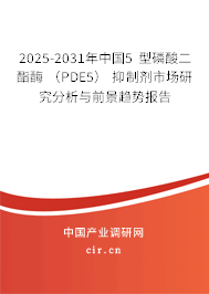 2025-2031年中國5 型磷酸二酯酶 （PDE5） 抑制劑市場研究分析與前景趨勢報告
